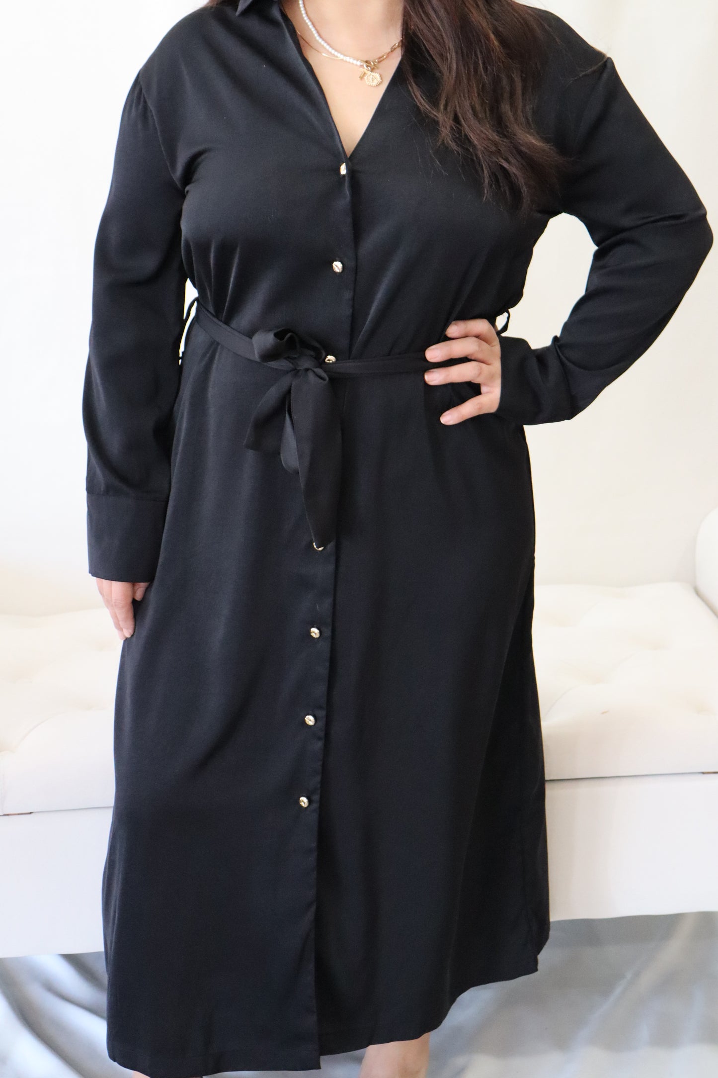 Lovely Tie Dress in Black