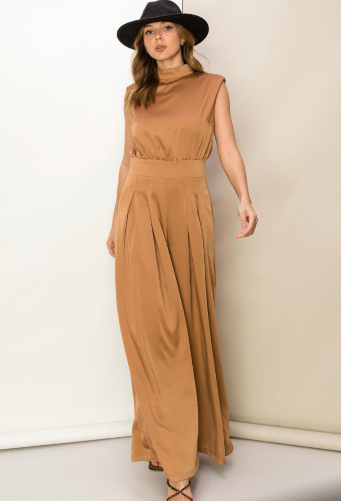 Runway Jumpsuit in Camel