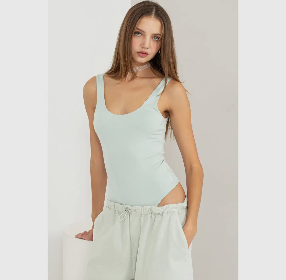 Flattering Scoop Bodysuit Mint