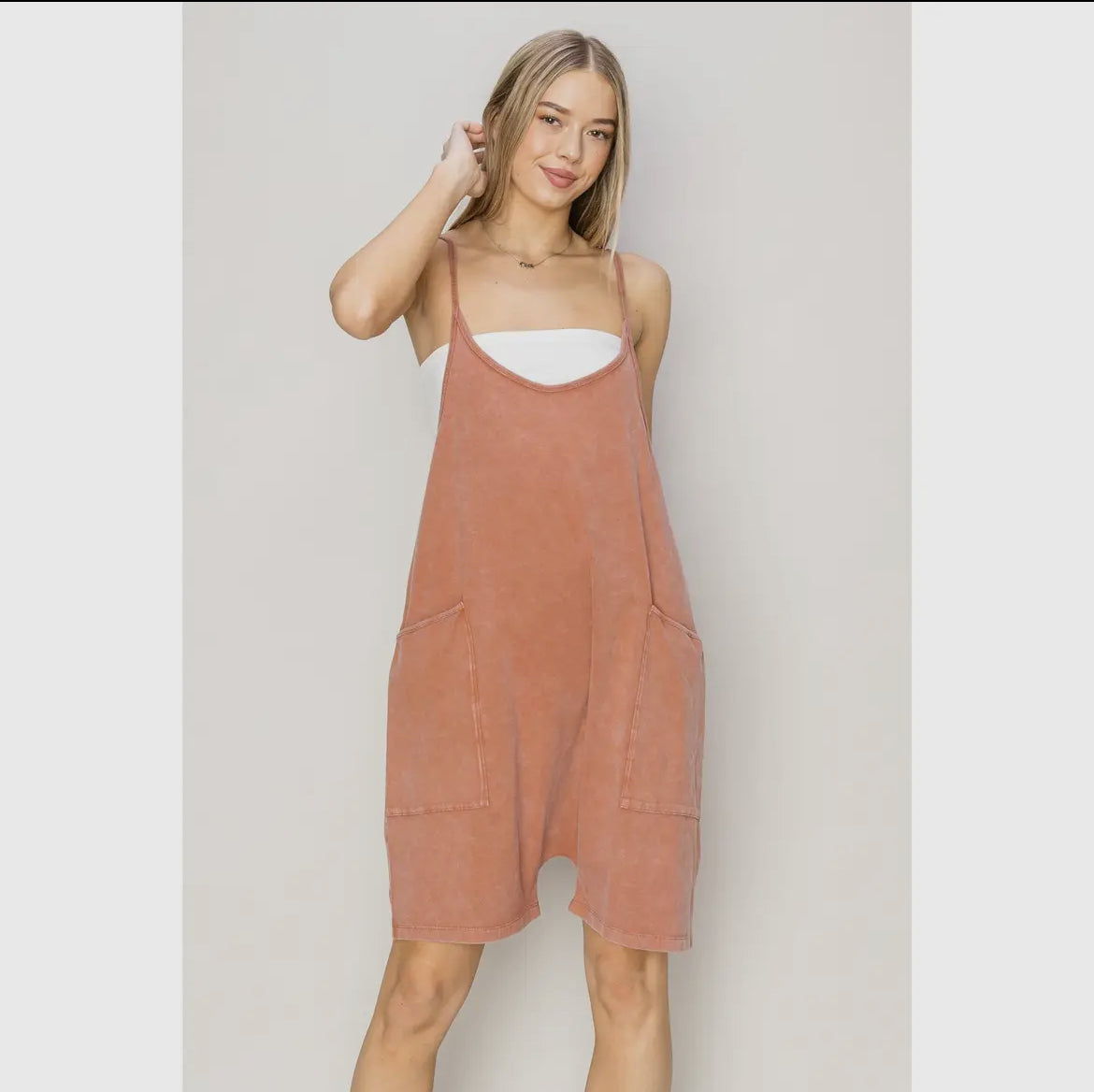 On the Go Romper Baked Clay