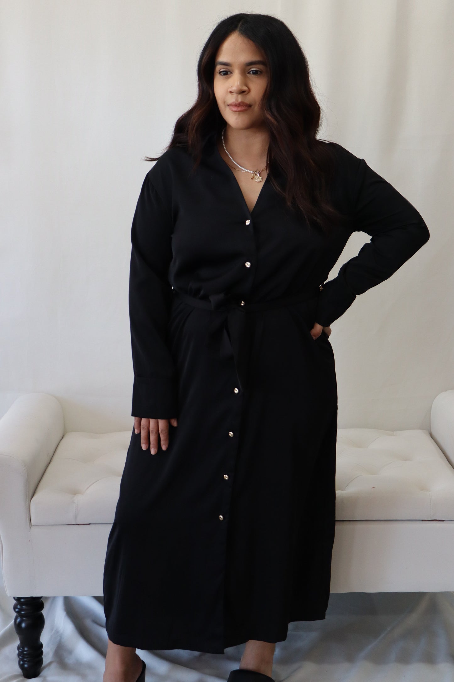 Lovely Tie Dress in Black