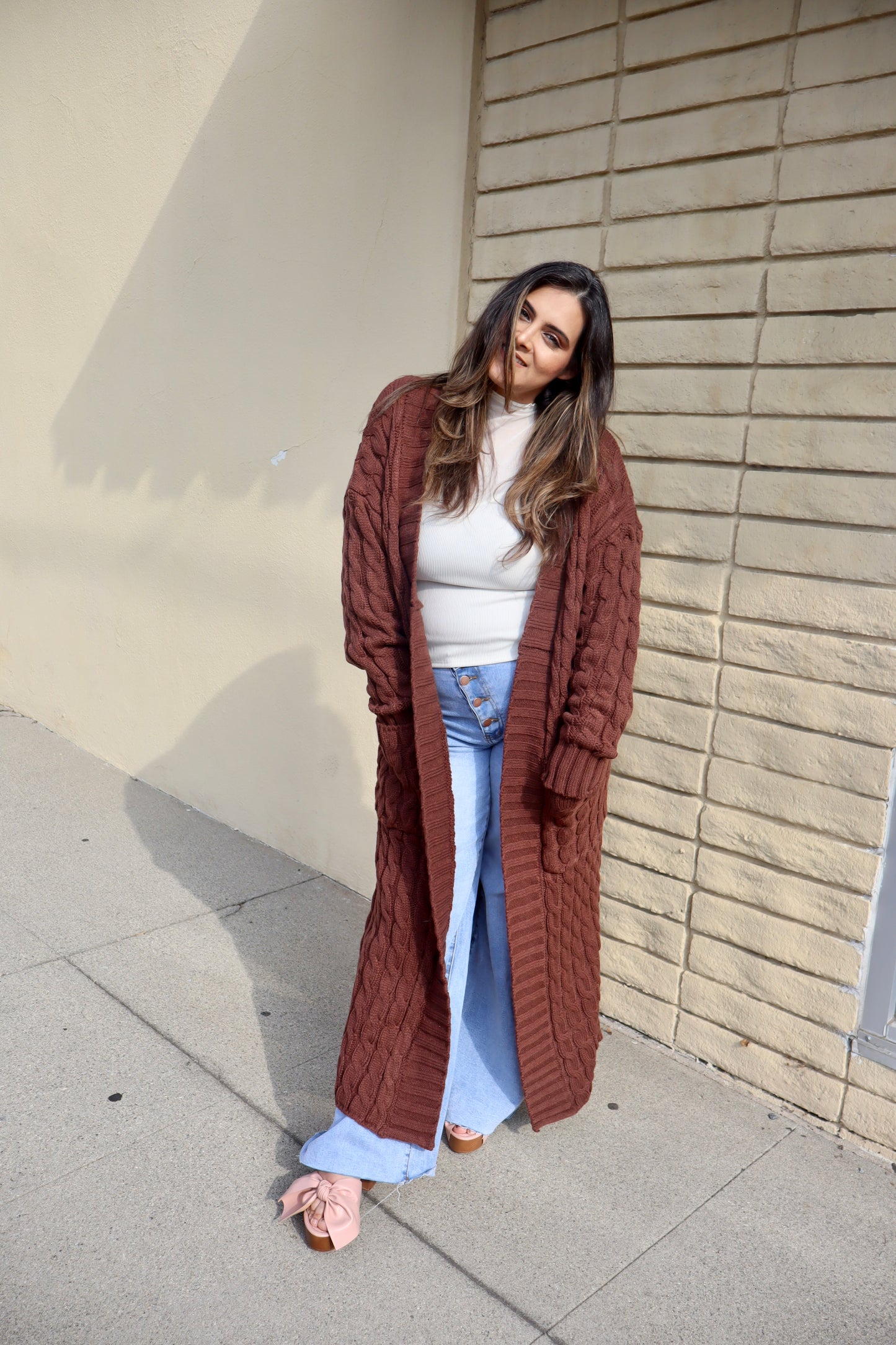 If She Loves Cardigan in Brown