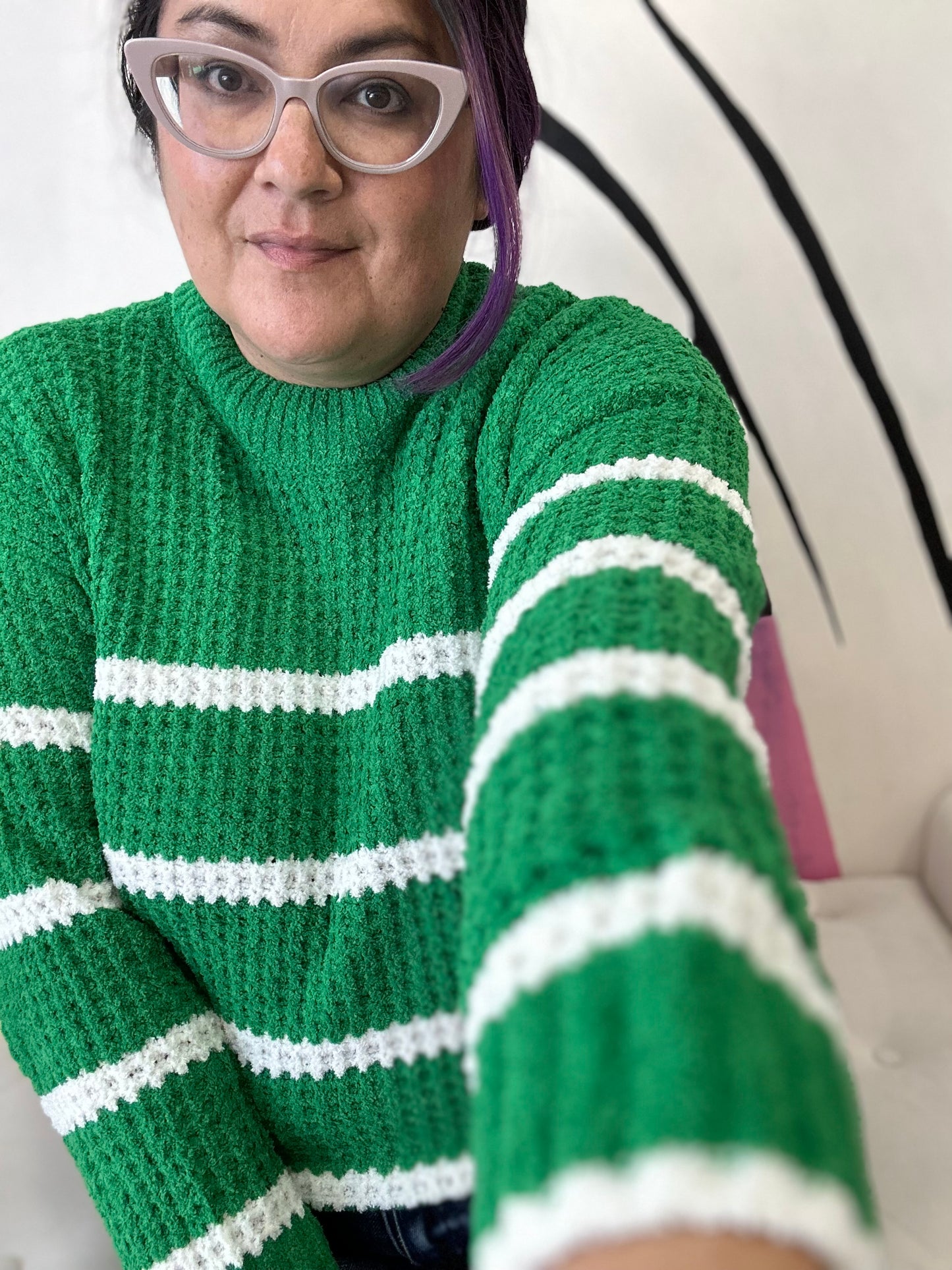 Striped Pullover in Green