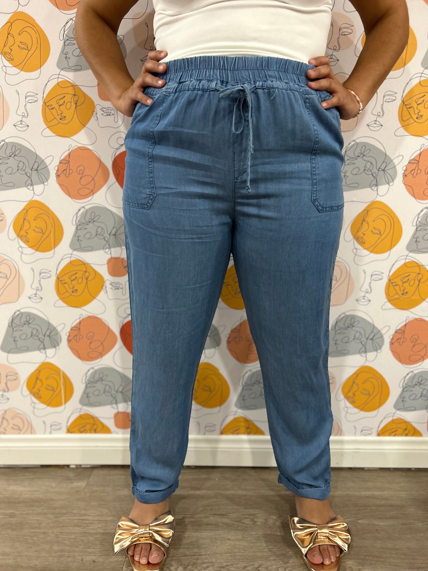 Denim Jogger Pants