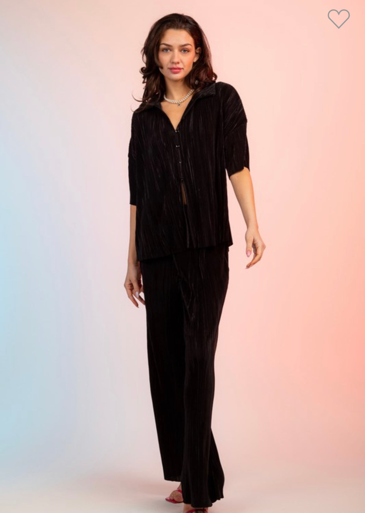 Limitless Pleated Set in Black