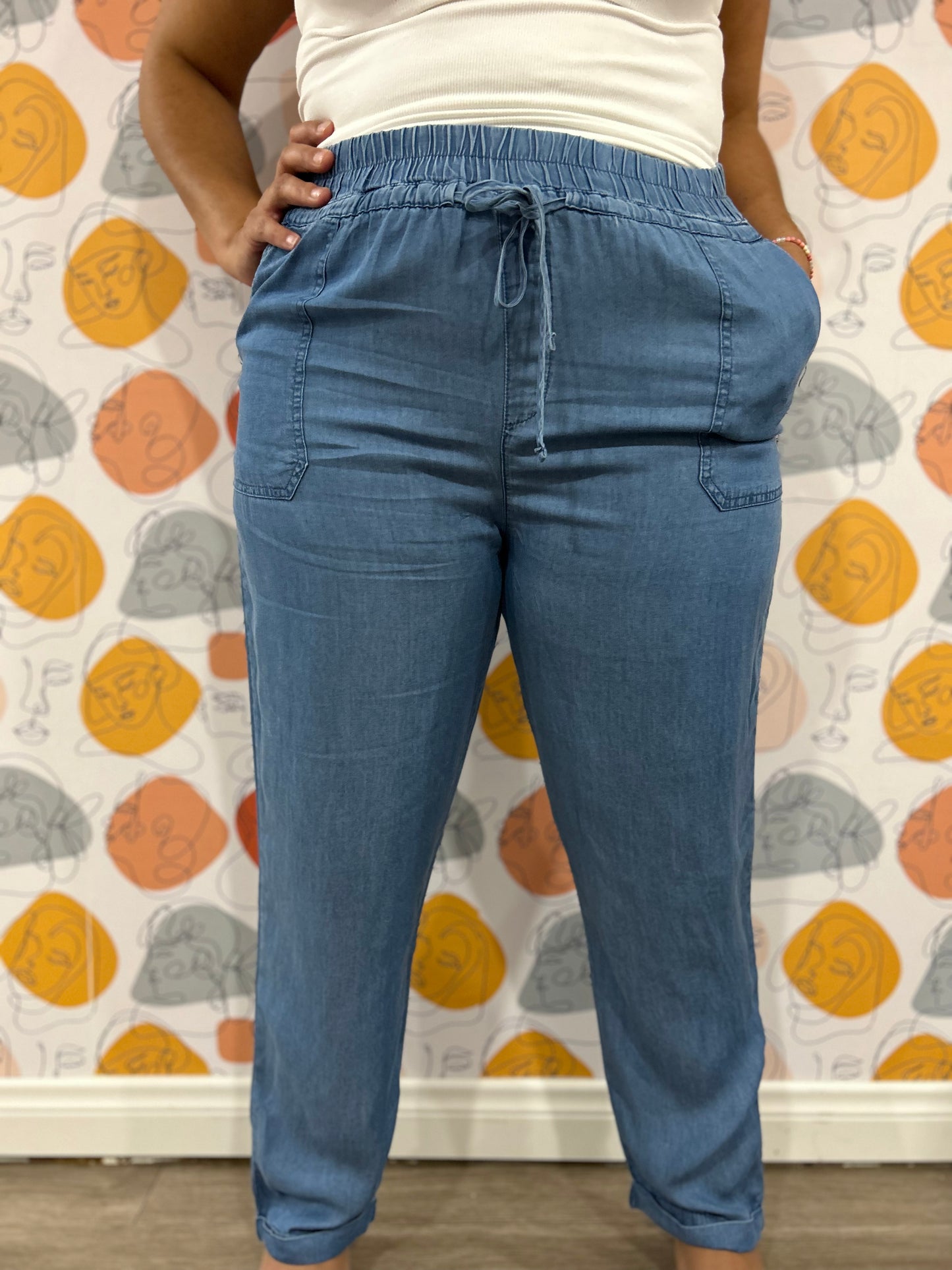 Denim Jogger Pants