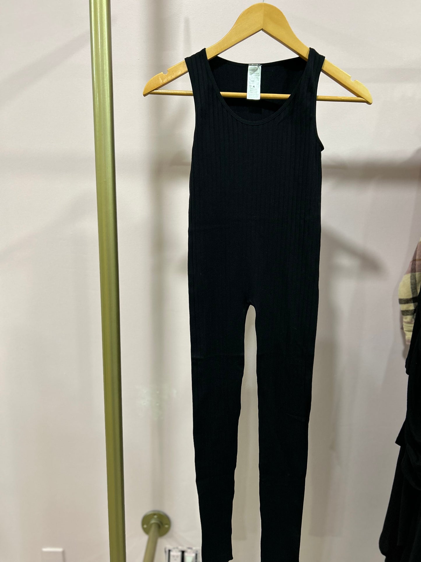Ribbed Black Jumpsuit