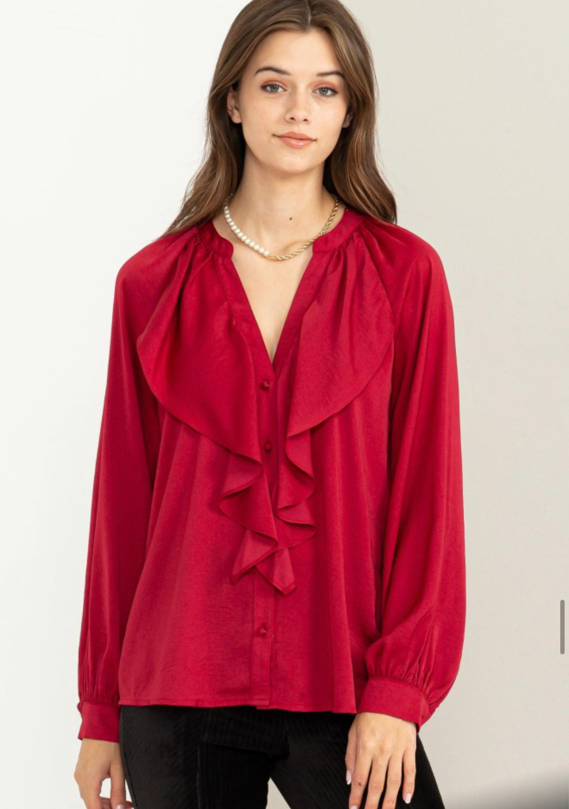 Mina Blouse in Burgundy