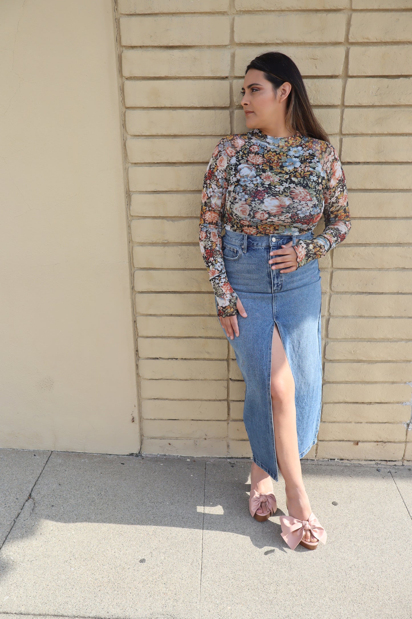 Floral Mesh Top
