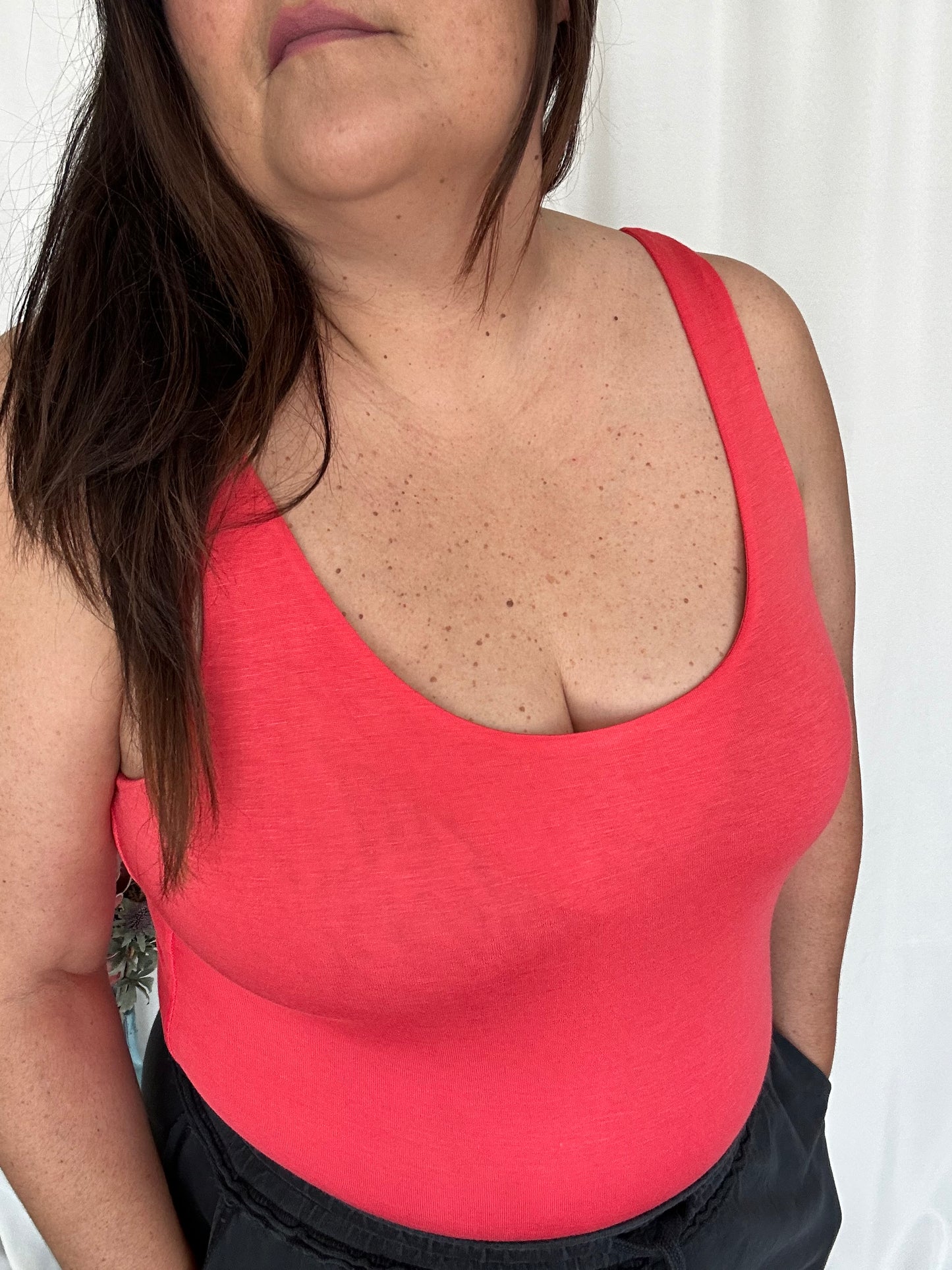 Flattering Scoop Bodysuit Watermelon