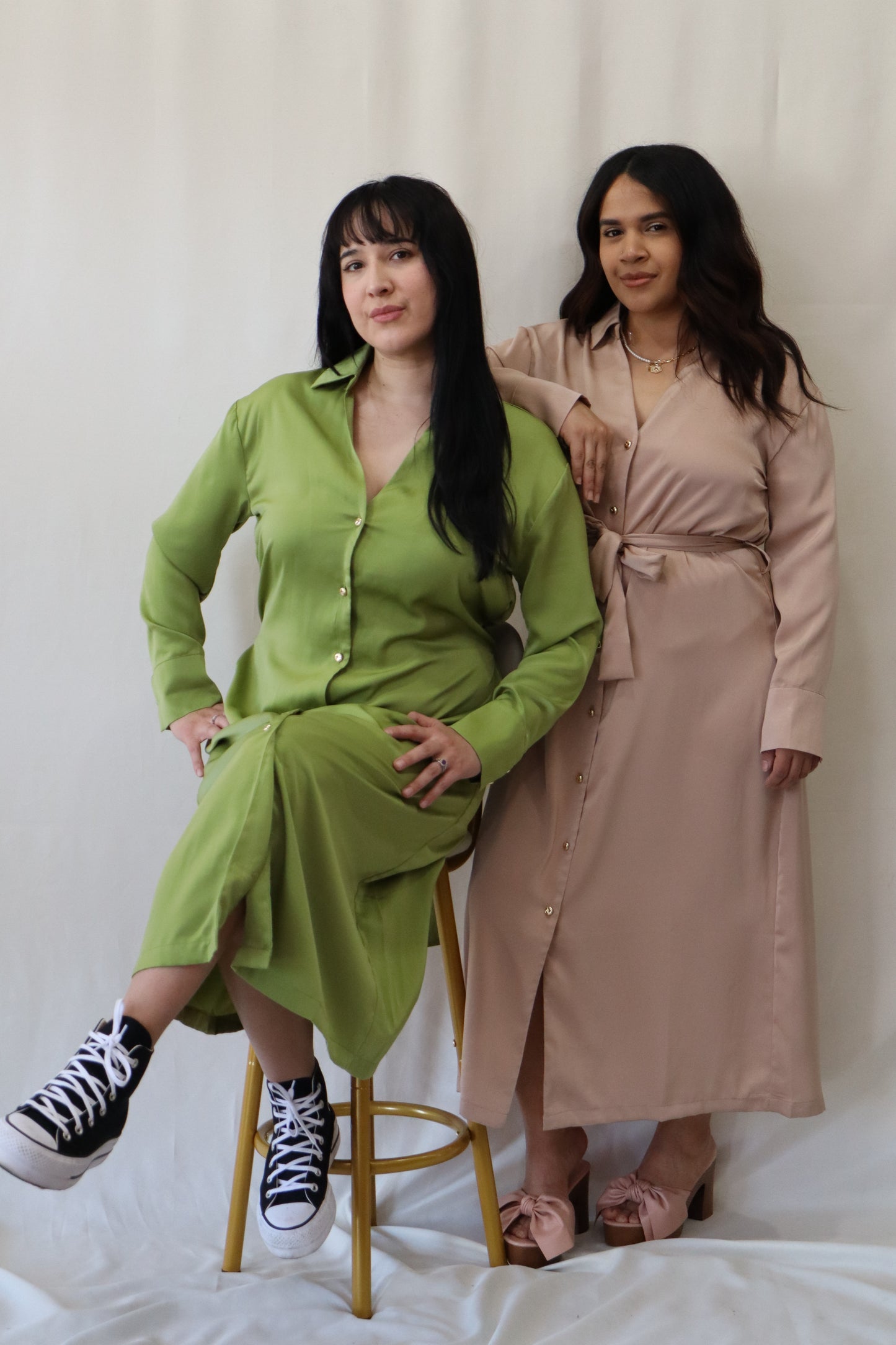 Lovely Tie Dress in L. Olive