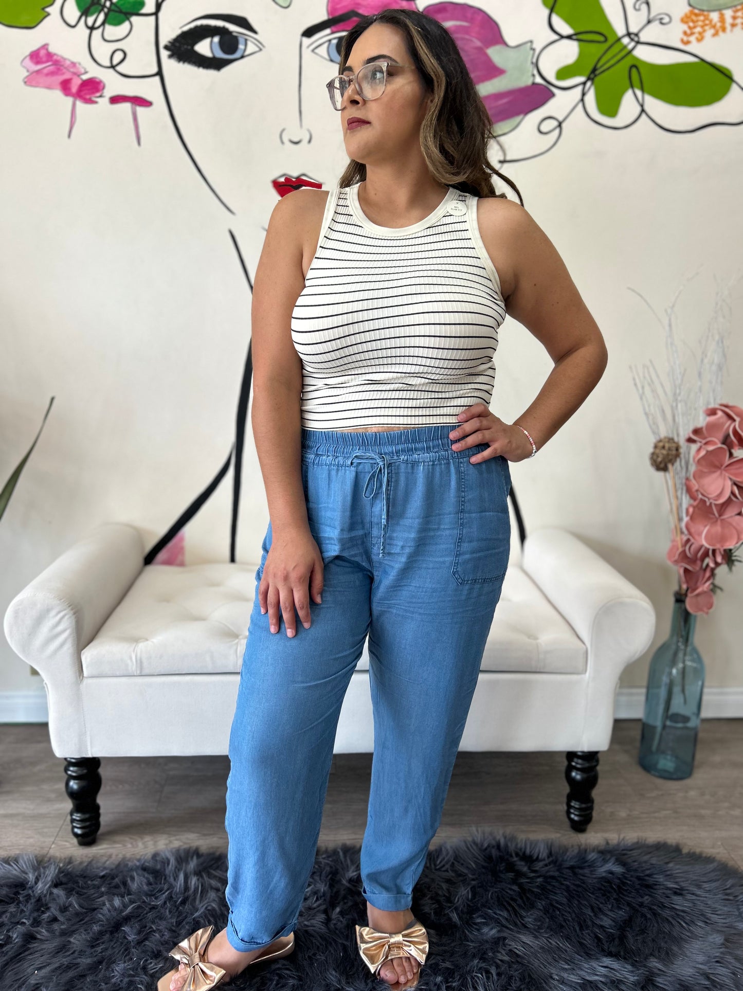 Denim Jogger Pants