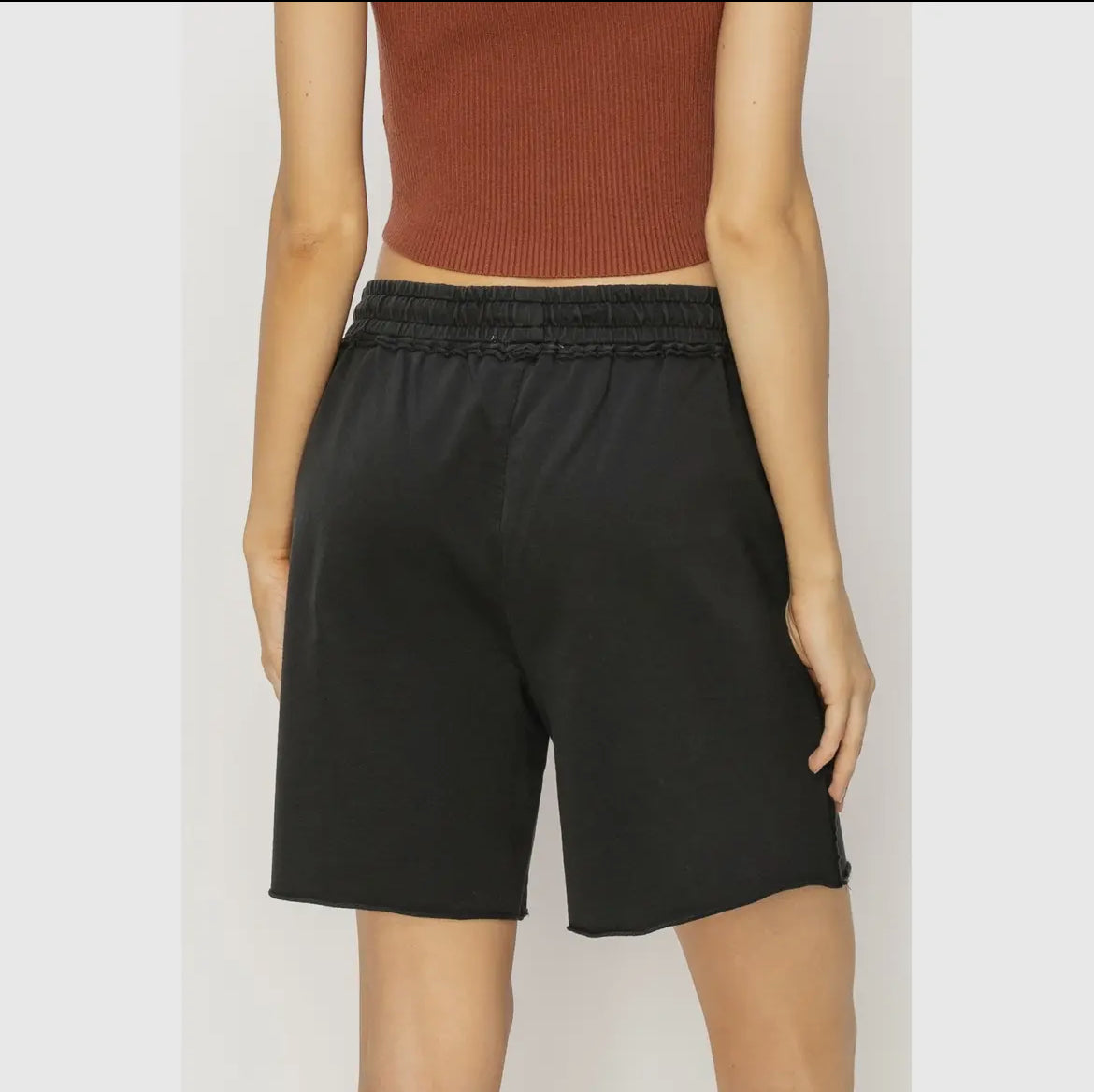 Casual Relaxation Knee Shorts Black