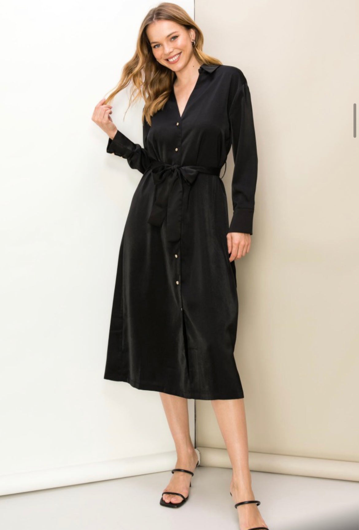 Lovely Tie Dress in Black