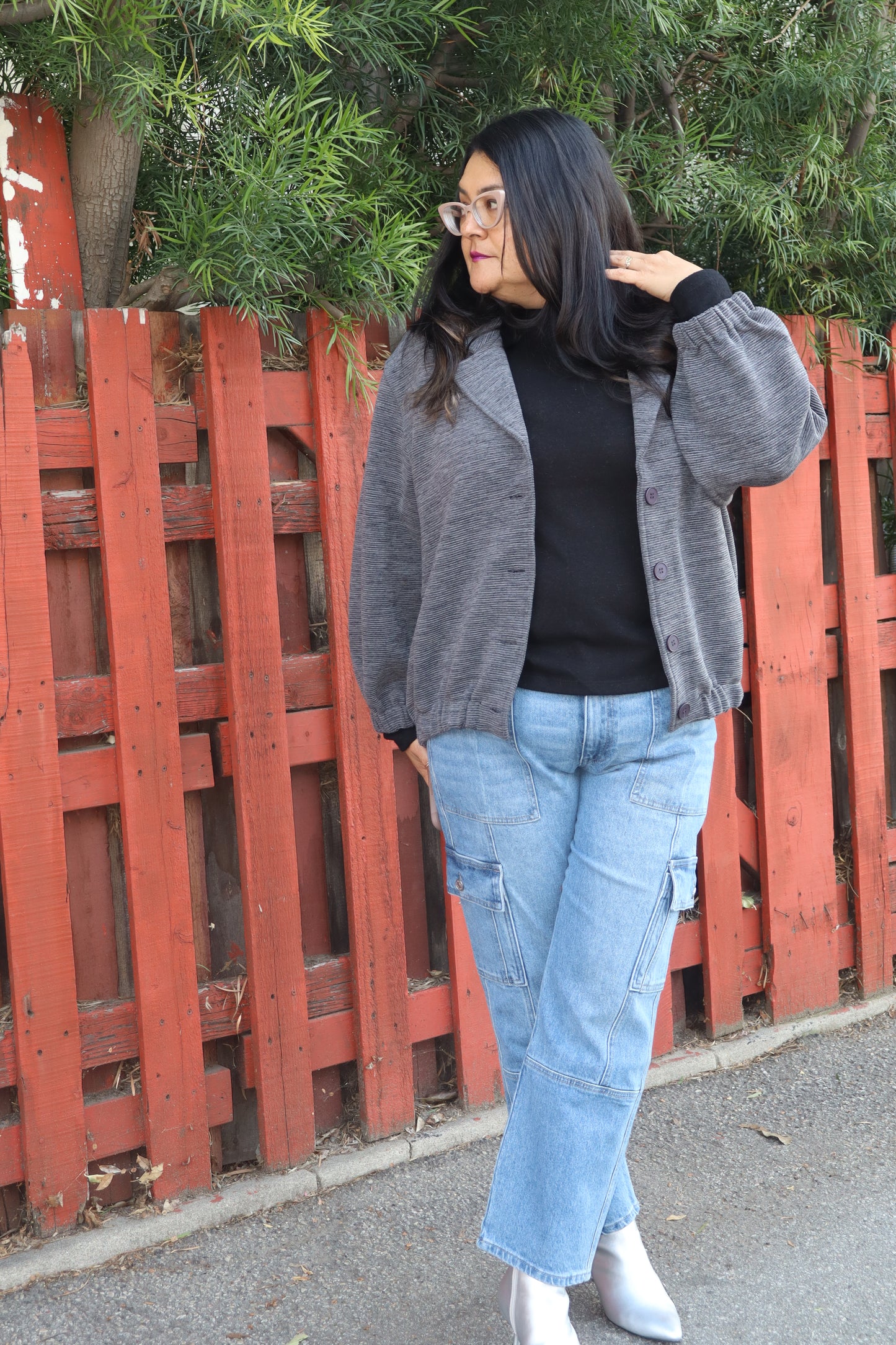 Ribbed Bomber Jacket