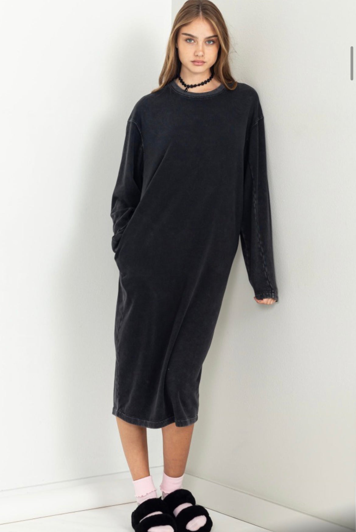 Cozy Chic Black Sweater Dress
