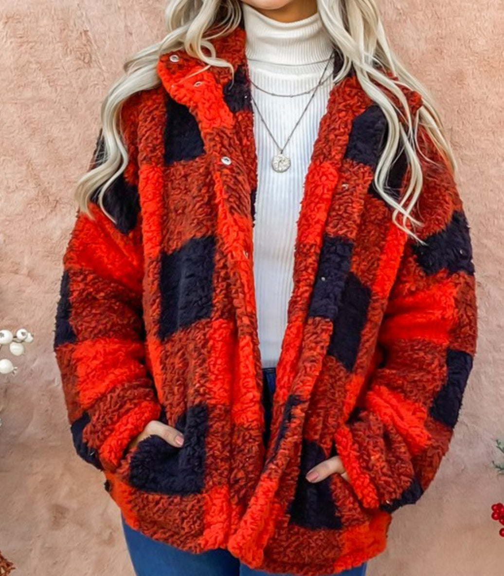 Plaid Sherpa Jacket