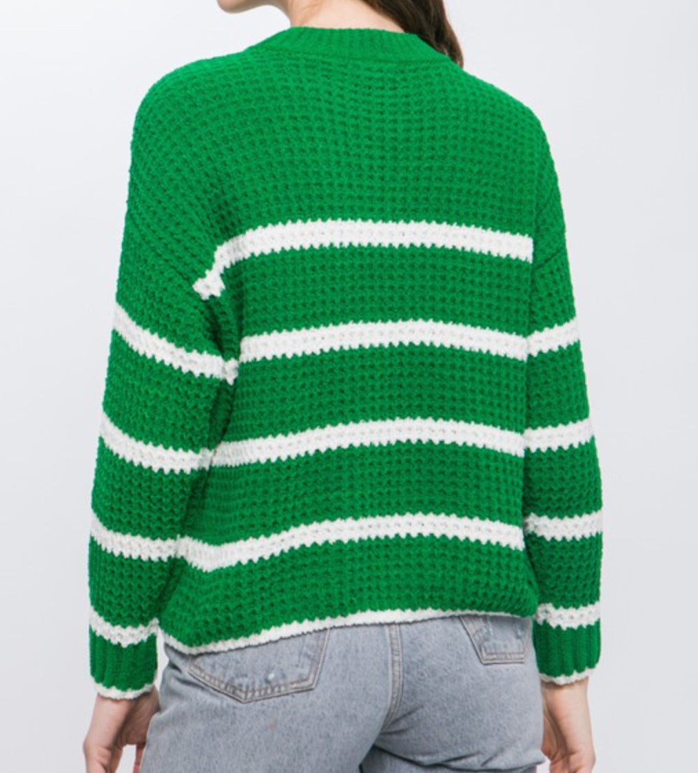 Striped Pullover in Green