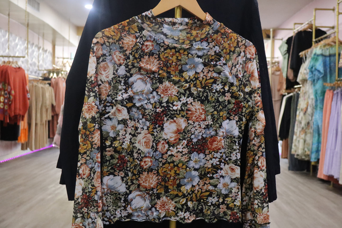 Floral Mesh Top