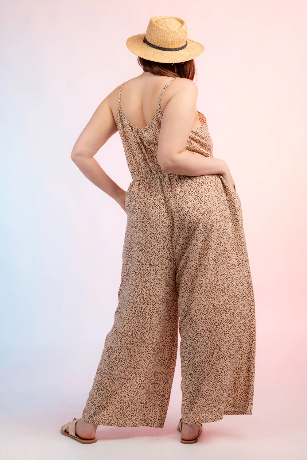 Curvy Cream Leopard Jumpsuit