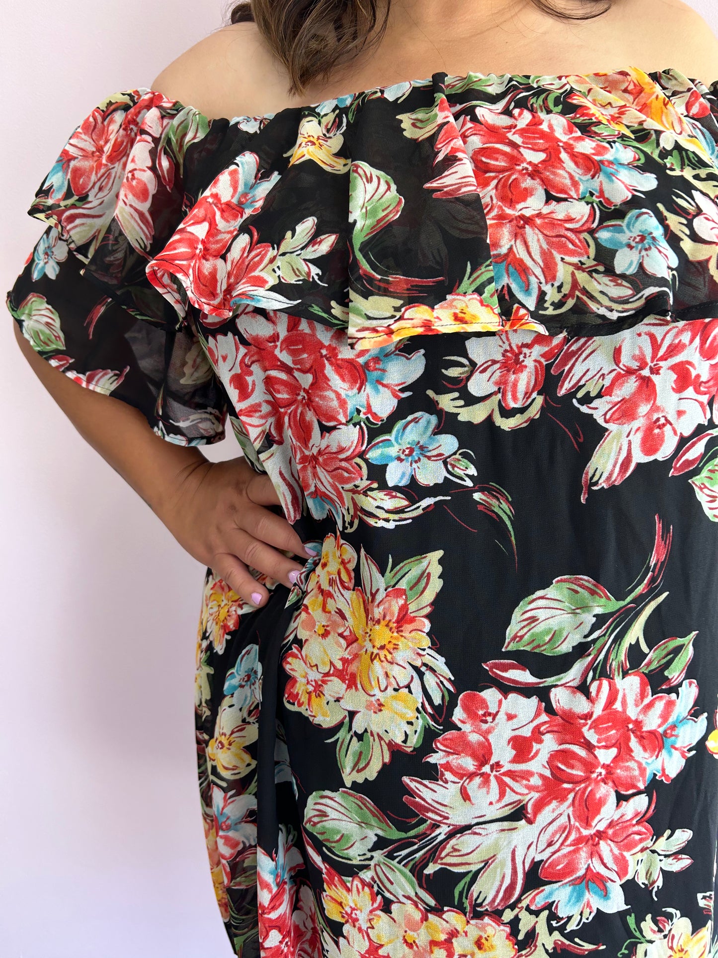 Evening Flowers Curvy Dress