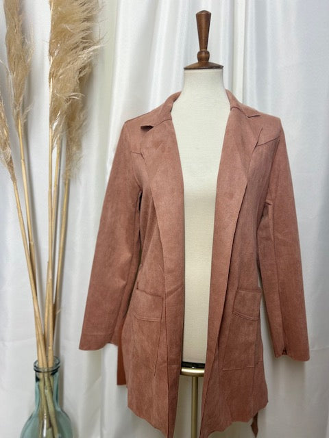 Dusty Mauve Belted Jacket