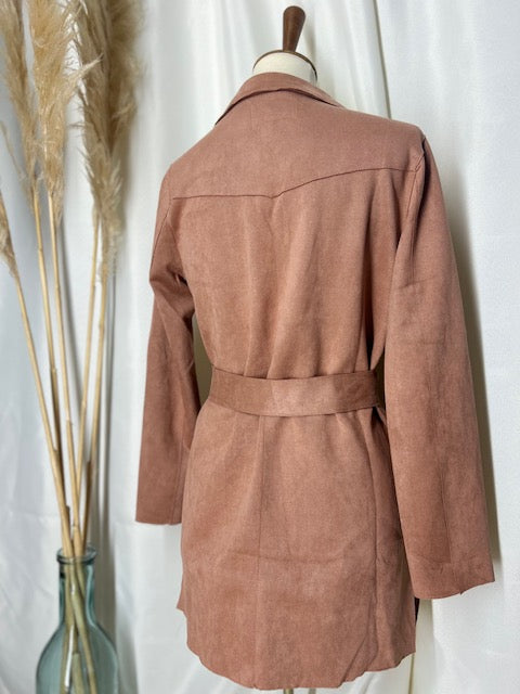 Dusty Mauve Belted Jacket