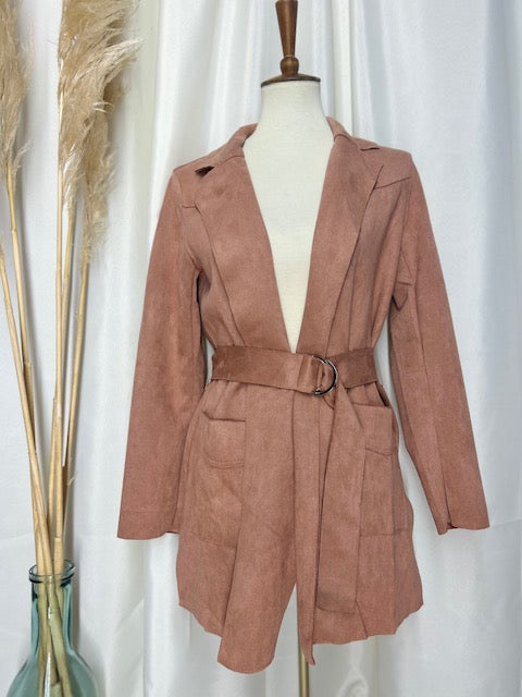 Dusty Mauve Belted Jacket