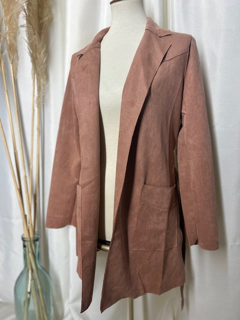 Dusty Mauve Belted Jacket