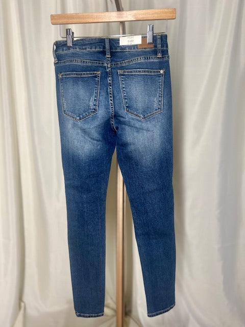 Serape Distressed Skinny Denim