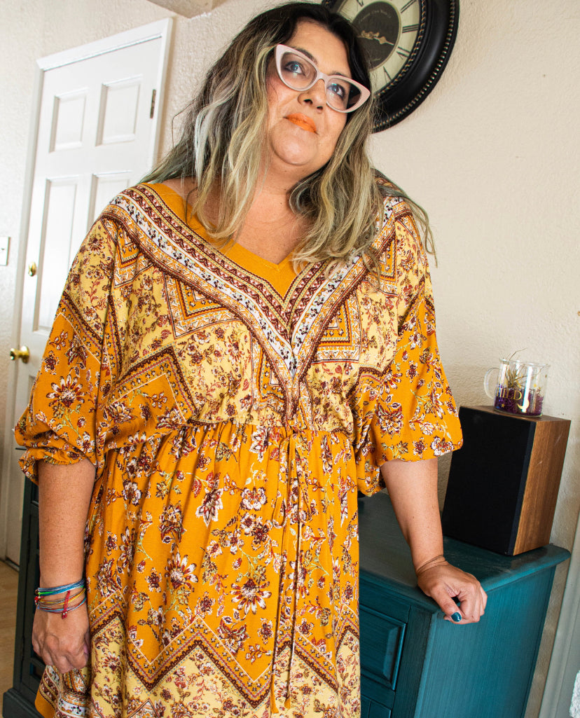 Curvy Marigold Dress