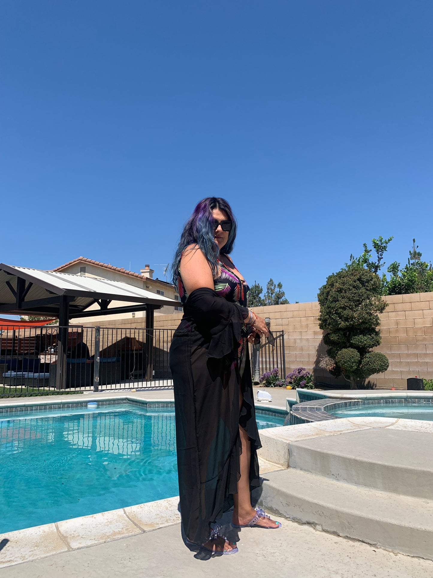 Black Sheer Beach Cover Up