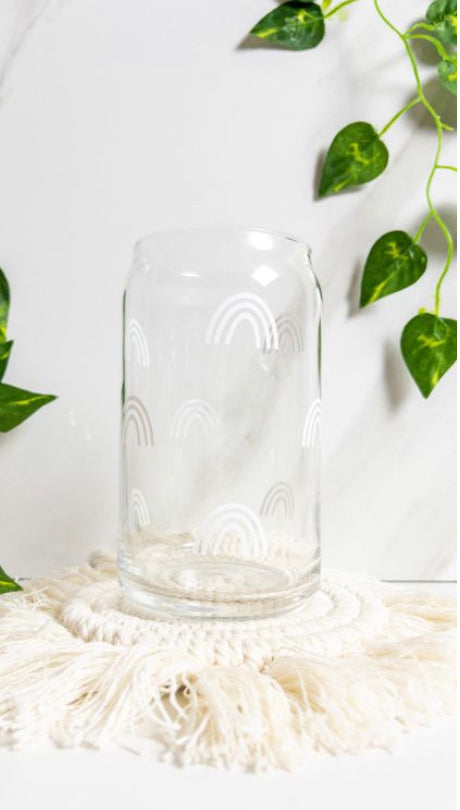 White Mini Rainbow Glass Cup