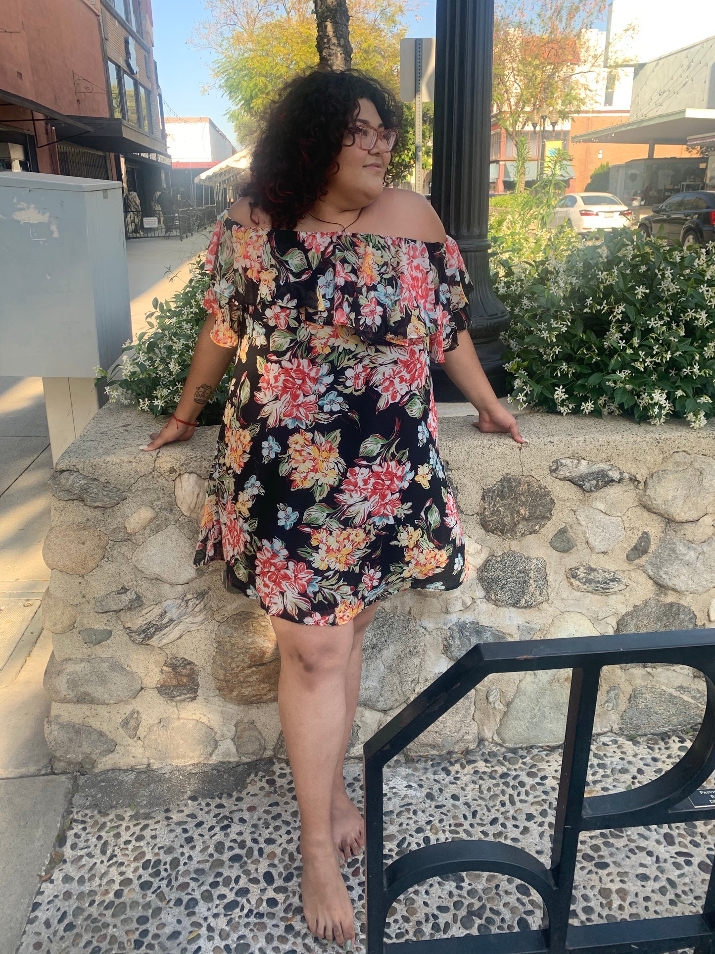Evening Flowers Curvy Dress