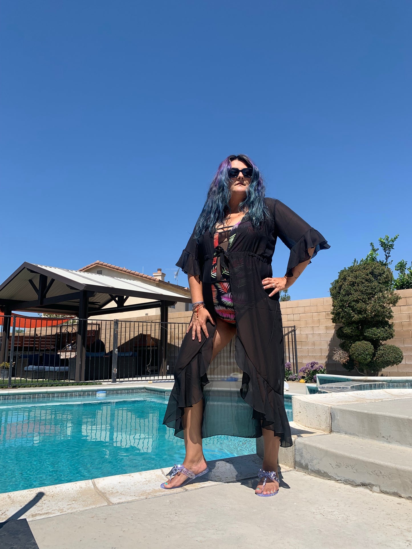 Black Sheer Beach Cover Up