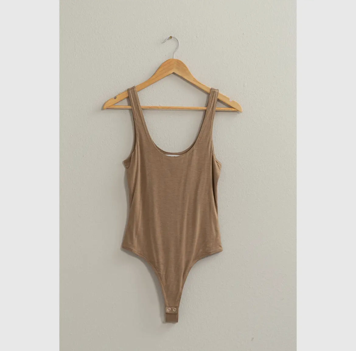 Flattering Scoop Bodysuit Mocha