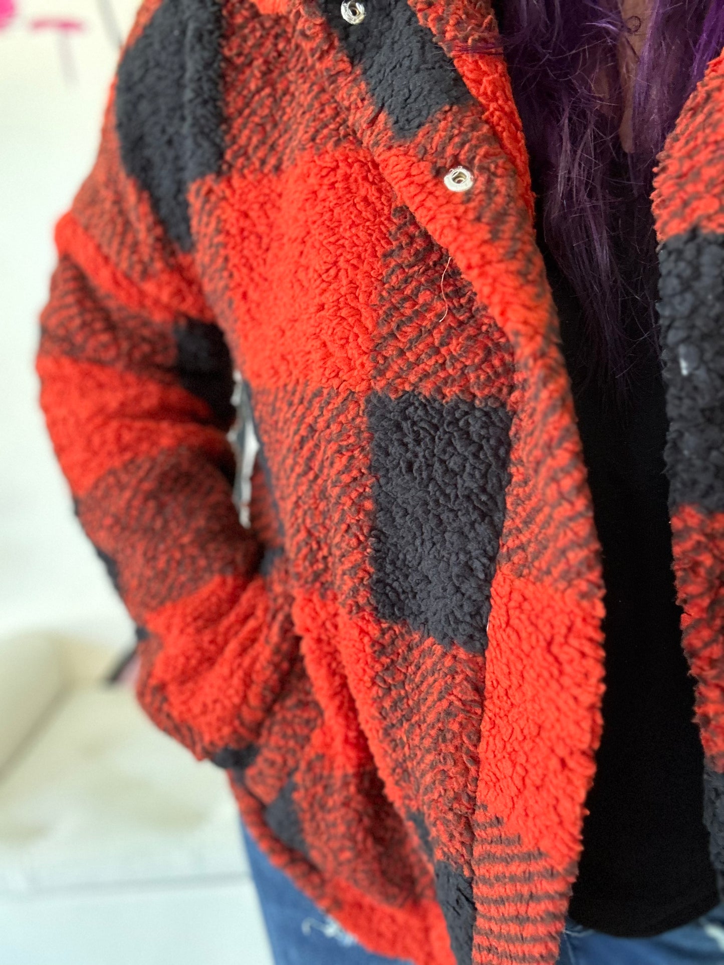 Plaid Sherpa Jacket