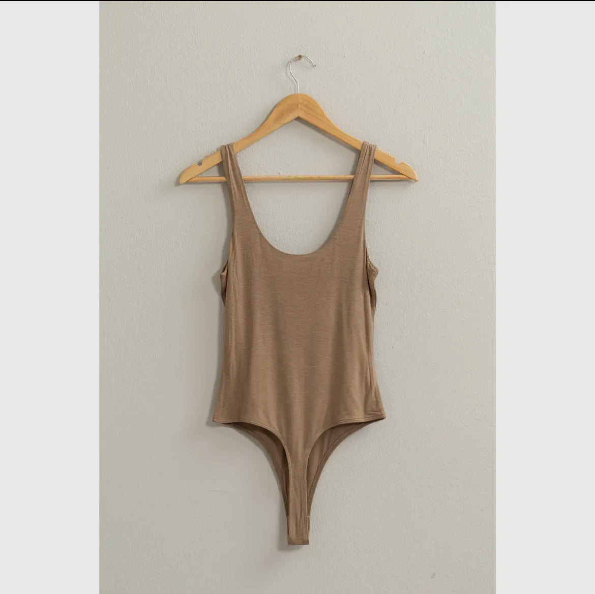 Flattering Scoop Bodysuit Mocha