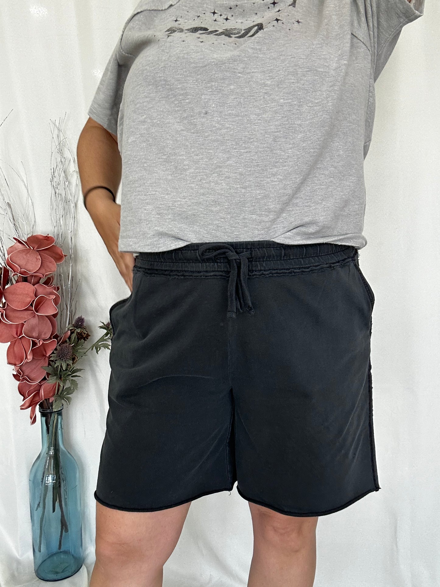 Casual Relaxation Knee Shorts Black