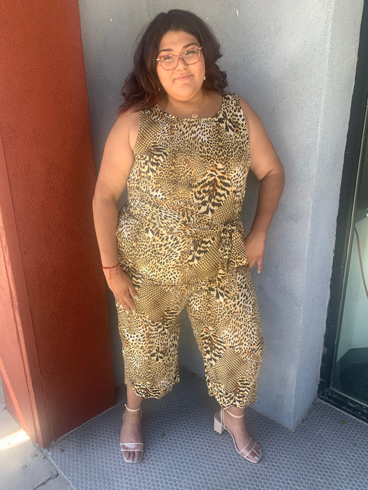 Leopard Chic Curvy Jumpsuit