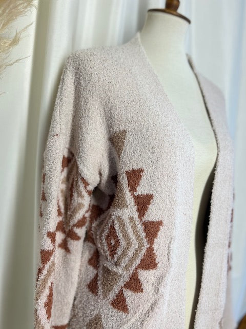 aztec print of a boho sweater